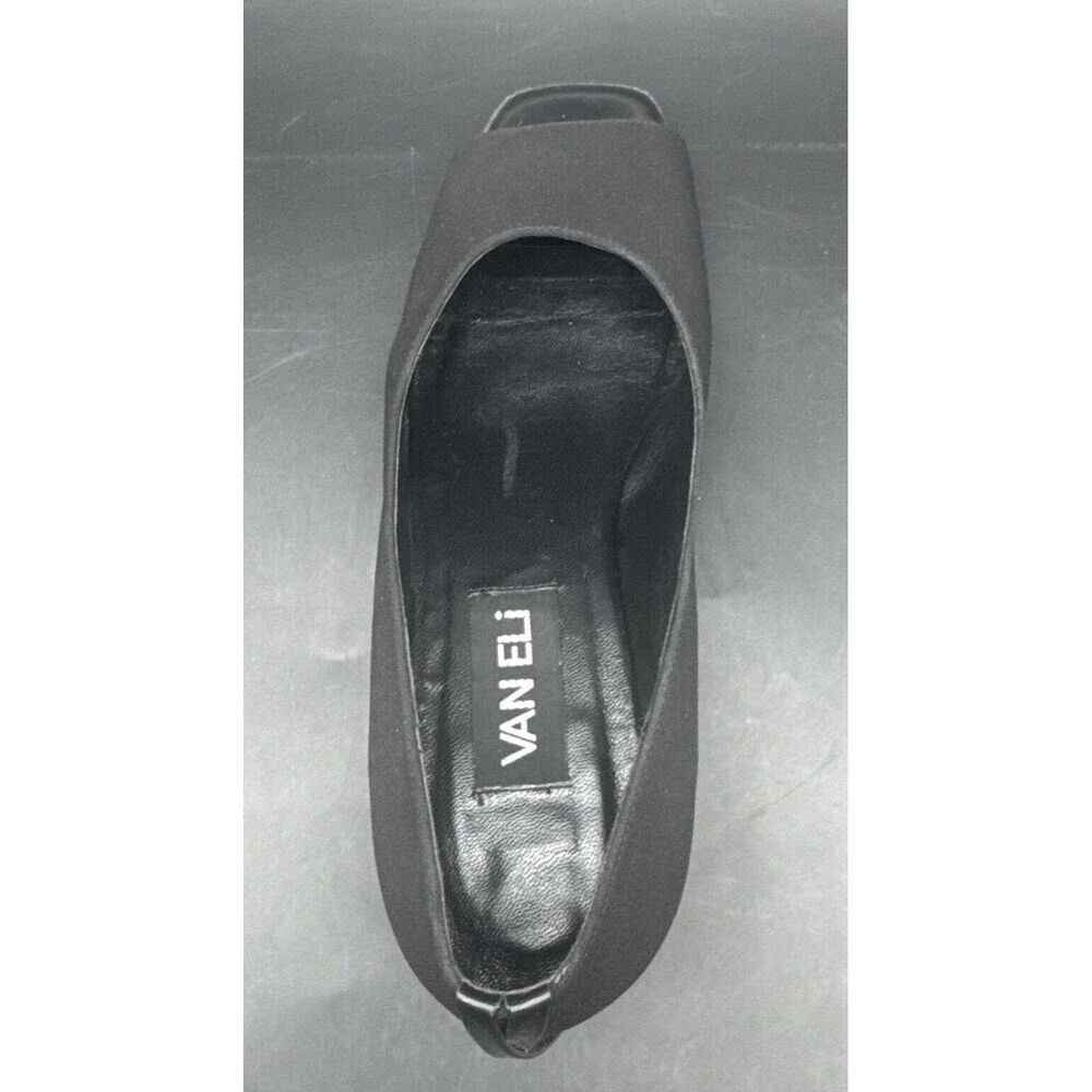 Van Eli Women’s BLACK  Slip On Pumps ‎ Open Toe Casual Heeled Comfort Sz 8.5